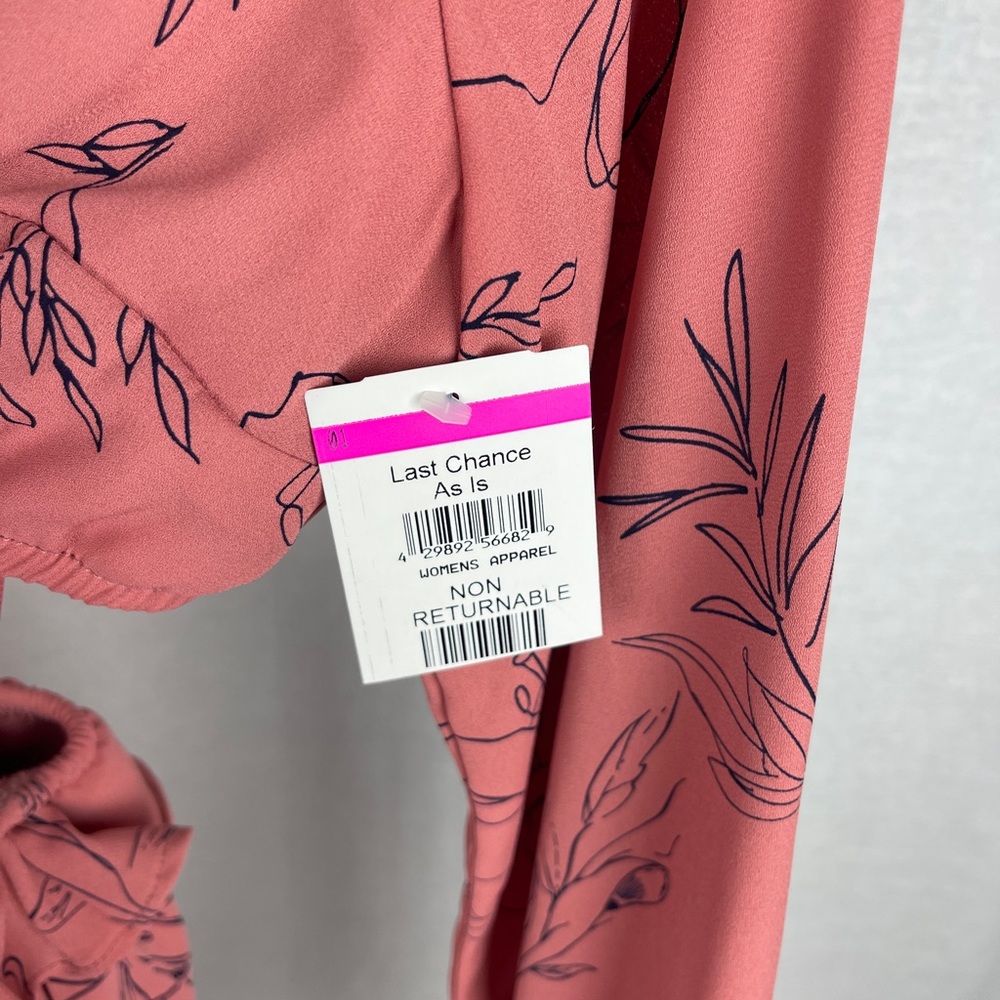 OPEN EDIT pink floral Cutout Long Sleeve Minidress size Large NWT - Picture 8 of 14